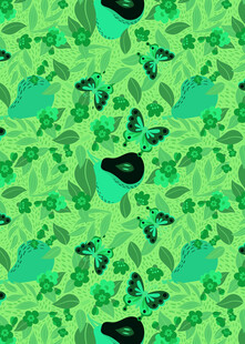 绿色植物图案无缝背景