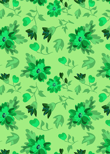绿色花卉图案背景
