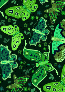 绿色蝴蝶图案背景纹理