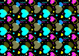 多彩心形图案背景纹理