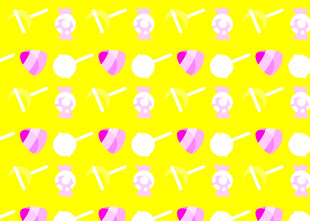 黄色背景糖果图案无缝纹理