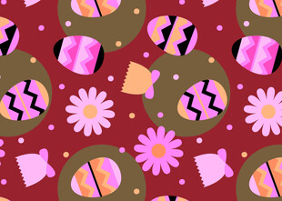 多彩糖果花卉图案背景