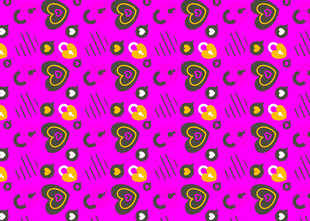 紫色背景卡通图案无缝纹理