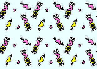 多彩卡通小鸟图案背景