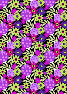 多彩花卉图案纹理背景