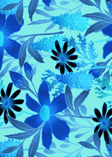 蓝色花卉图案纹理背景