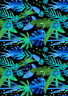 热带植物风抽象图案设计