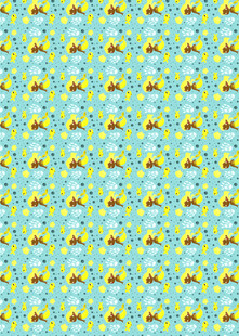 清新蓝底卡通图案背景