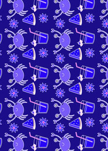 紫色圣诞元素无缝图案