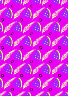 紫色西瓜图案无缝背景图