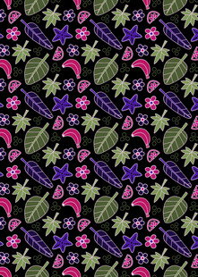 多彩花卉藤蔓图案纹理