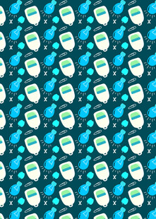 蓝底多彩图案手机主题背景