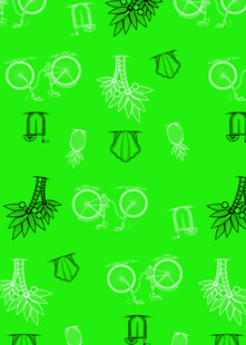 绿色简约手绘物品图案背景