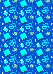 蓝色派对元素无缝图案背景