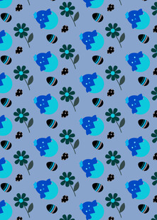 蓝紫色花卉图案背景