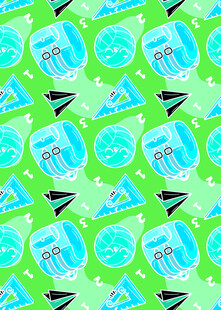 绿色科技元素无缝图案