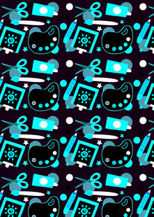 蓝黑科技风几何图案背景