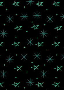 黑色背景上的绿色星星图案