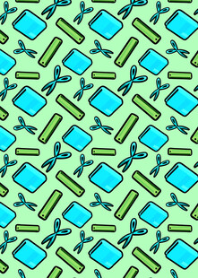 蓝绿几何植物图案纹理