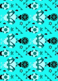 蓝绿色几何图案背景