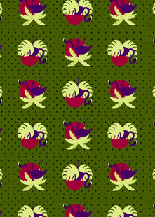 绿色底花卉图案装饰纹理