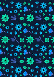 蓝绿花卉图案背景