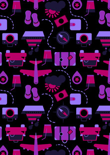 紫色系几何图案无缝背景