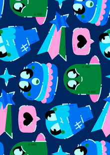 卡通风格多彩图案背景