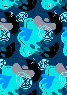 蓝紫渐变抽象云纹图案