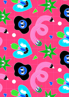 粉色奇幻图案背景