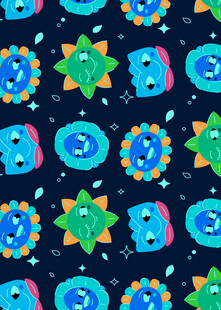 多彩卡通细菌图案背景