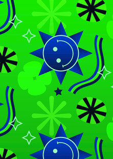 绿色背景的太阳图案设计