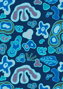 蓝色梦幻抽象图案纹理