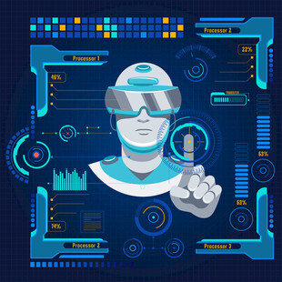 未来科技感的虚拟交互形象