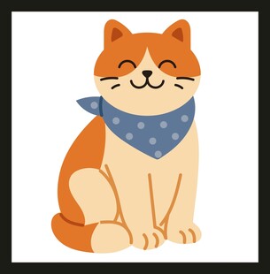 戴蓝围巾的可爱猫咪