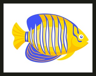 条纹斑斓的美丽热带鱼