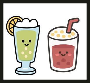 可爱卡通饮品插画