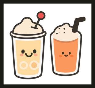 可爱卡通奶茶杯形象