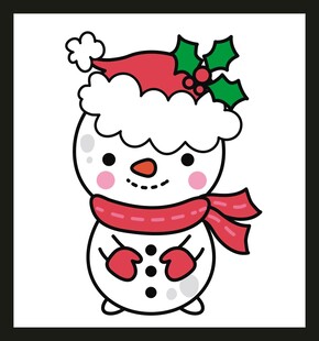 戴帽雪人卡通形象