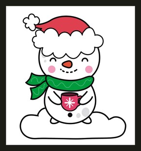 戴帽雪人抱爱心