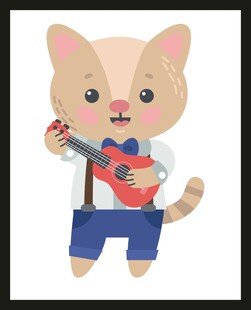 弹吉他的可爱猫咪