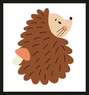 可爱卡通刺猬形象插画