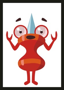 红色卡通小怪兽形象