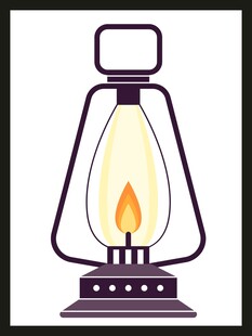 复古煤油灯插画