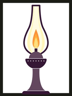 复古煤油灯插画