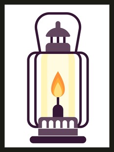 复古煤油灯温暖微光闪烁