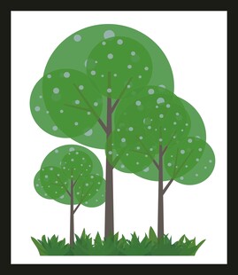 三棵绿树的简洁插画