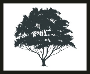 简约树木剪影图案