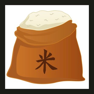 一袋饱满的大米