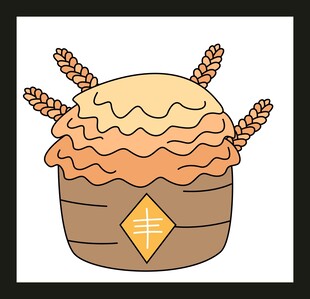 卡通风格的美味面包插画